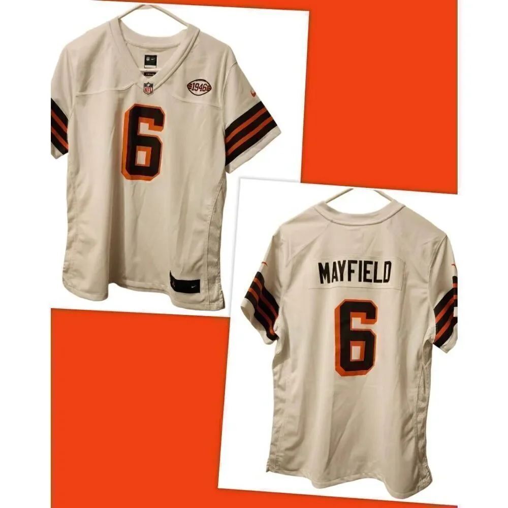 NFL Nike Cleveland Browns Jersey Women’s XLarge White #6 Baker Mayfield Nike On
